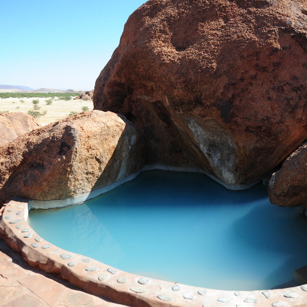 …a refreshing swimming pool hidden between the rocks...