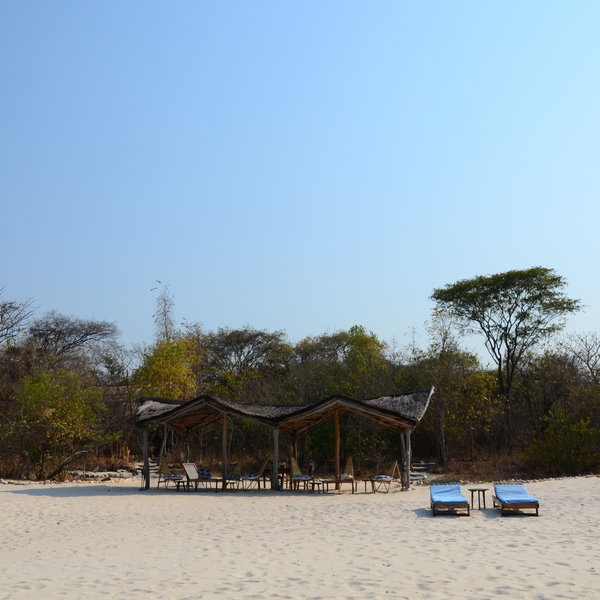 Nkwichi Lodge is set on fine white sand.