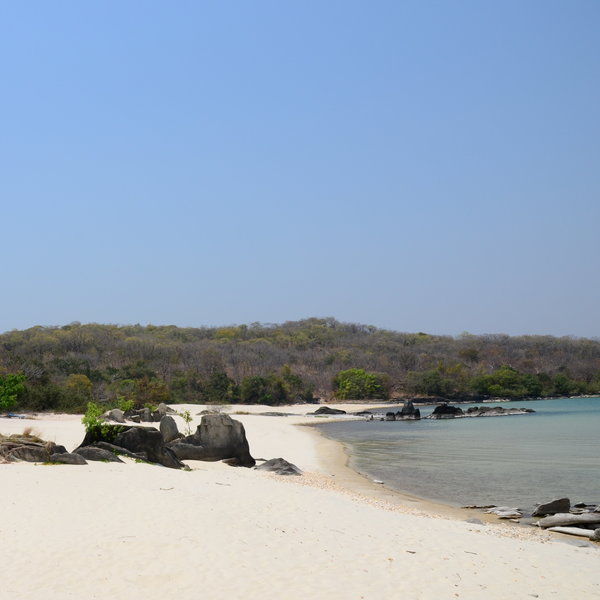 …with soft white sand...