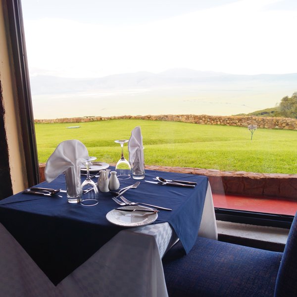 The dining area offers wonderful views - on a clear day!