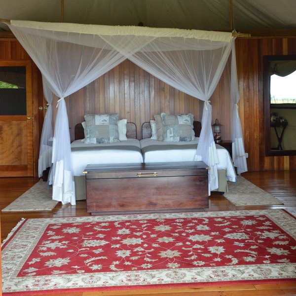 The 11 tented chalets are smart and spacious with...