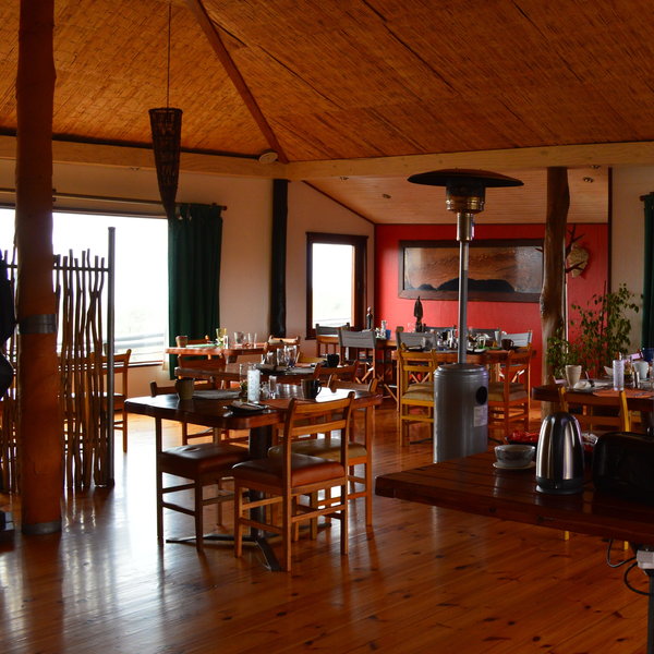 …and from where guests can watch the scenery, and the birds, while they eat.