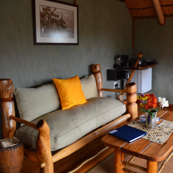 …most chalets have small sofas or sitting chairs and a tea and coffee station.