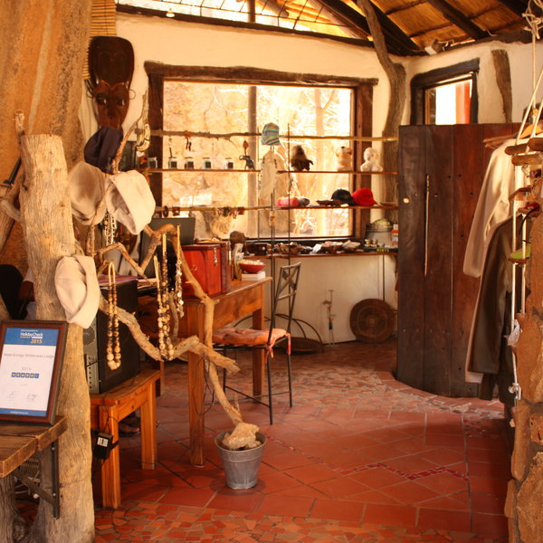 The reception is also a curio shop selling local artifacts.
