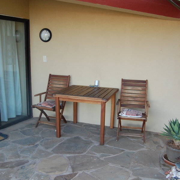 Outside each room has a shaded sitting area and a view of the surroundings.