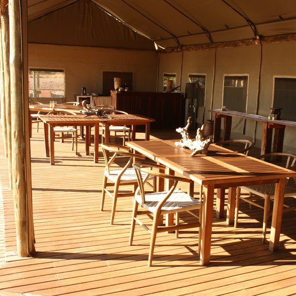 The main area has an open dining area...