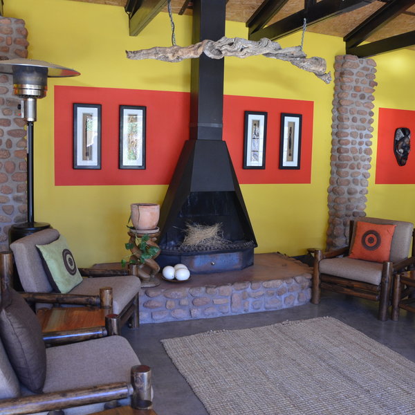 The lodge is brightly decorated in a typical Namibian farmstead style...