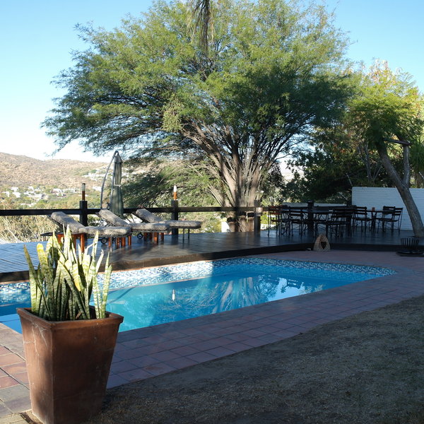 In the garden is a lovely pool with sunloungers - a great spot to relax and cool down.
