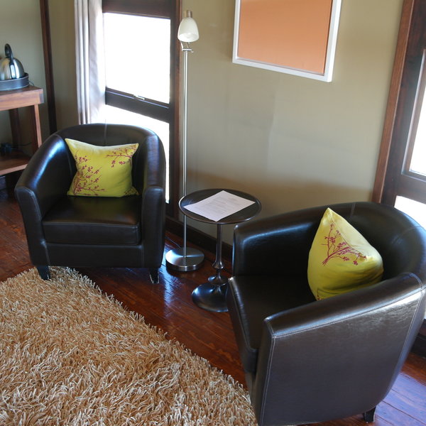 There is indoor seating to escape the heat...