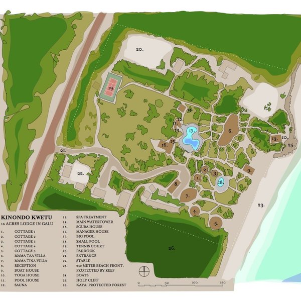 It is spread across extensive, secluded gardens.