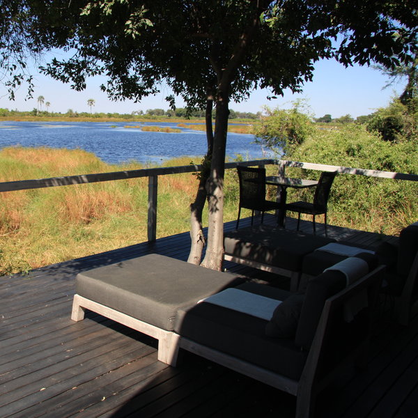 Around the corner you can relax on some sunloungers and deck chairs with great views.