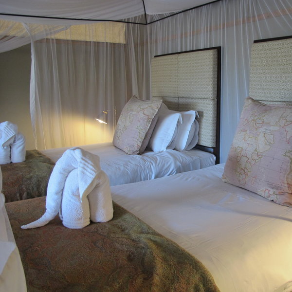 Inside there are a couple of twin beds which can be converted into a double...