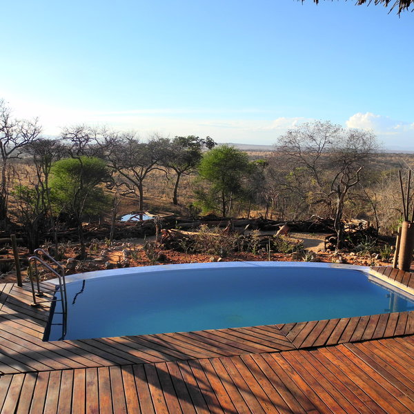 There is a pool on a lower-level deck ...