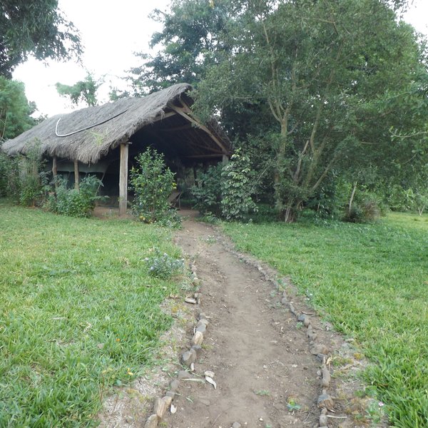 Pathways lead you from the reception, up to the tents and main areas.