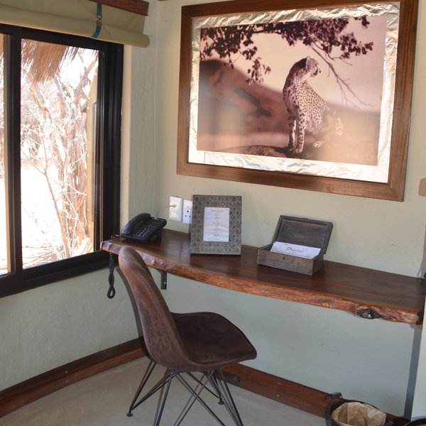 and a writing desk with internal telephone.
