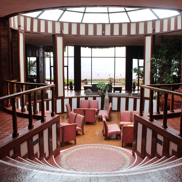 The spacious main area has large windows to make the most of the views...
