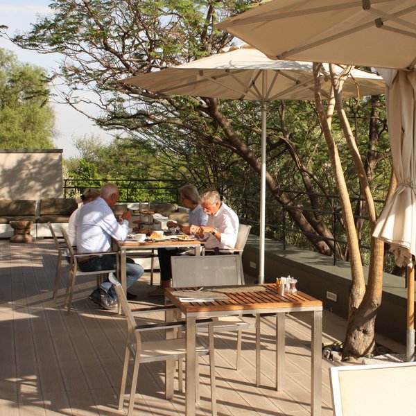 which can be served outdoors when the weather is good.