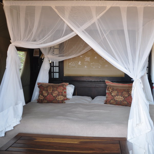 The tents are well equipped with comfortable beds.