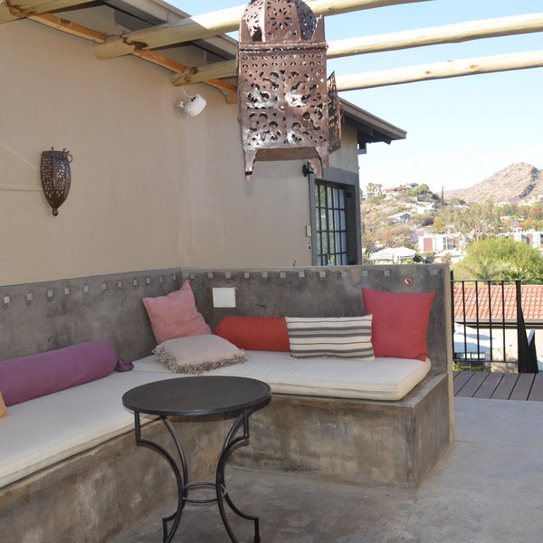 There are also various seating areas on the upstairs terrace.