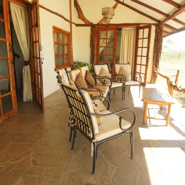 The veranda is a lovely spot to rest.