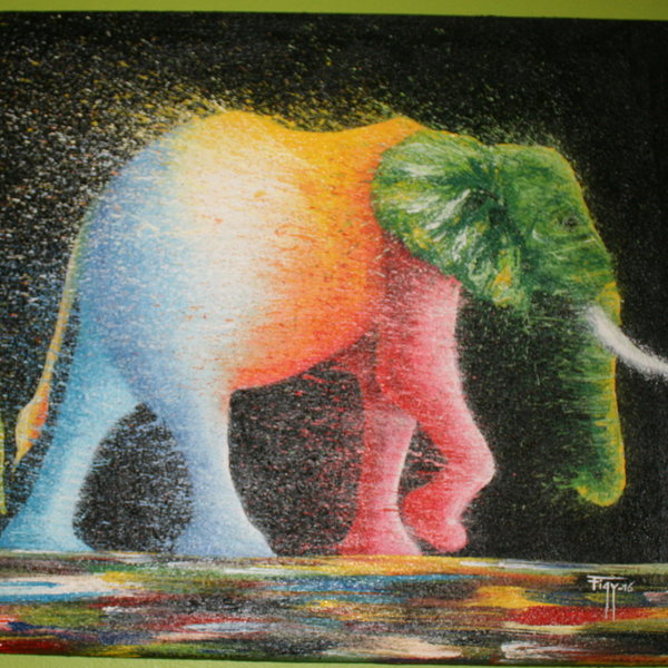 ...with modern artwork on the walls...