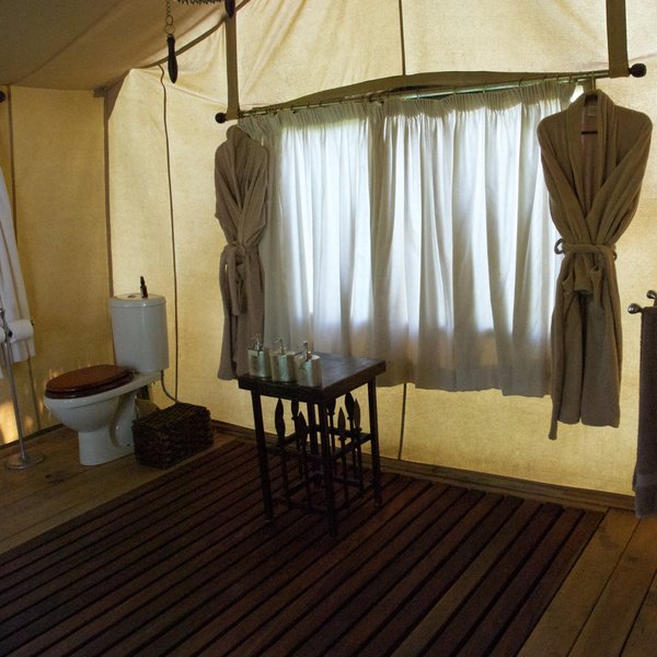 ...a shower and a flush toilet...