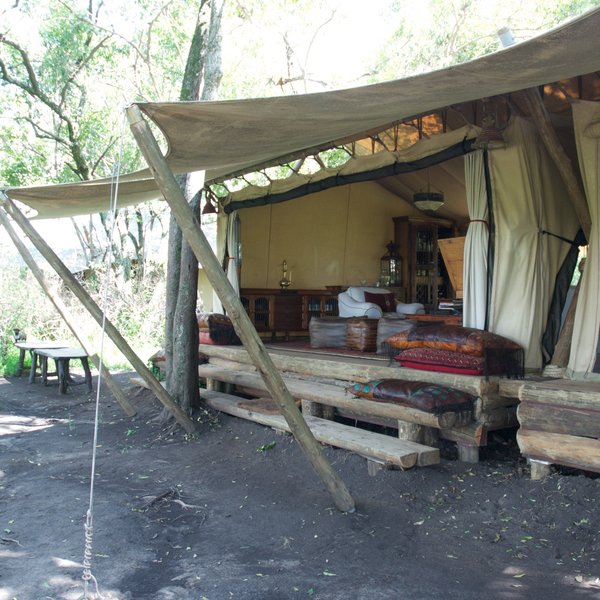 In the main tent at Mara Expedition, you'll find the dining area...