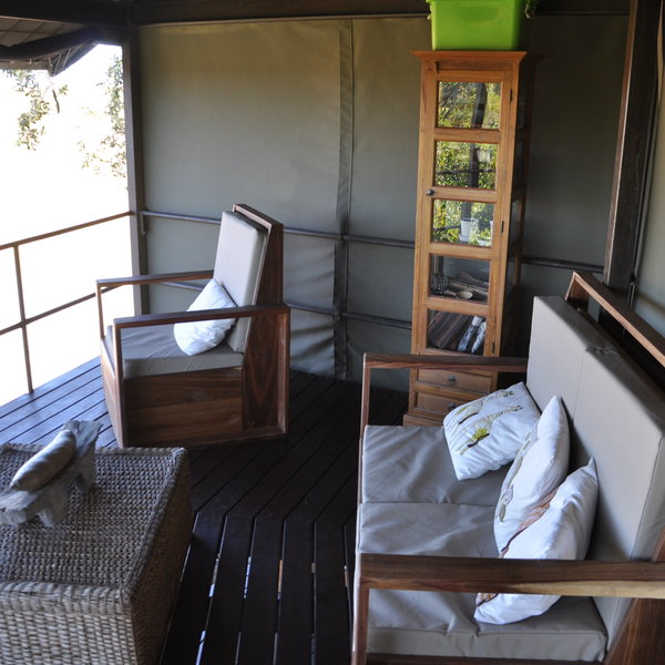 On the top floor there is a small seating area...