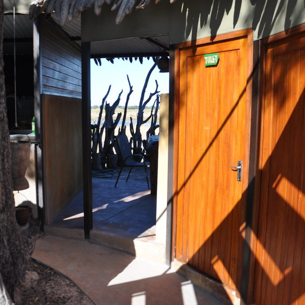At ground level there is a rest room...
