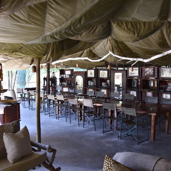 The camps main area is covered by a marquee...