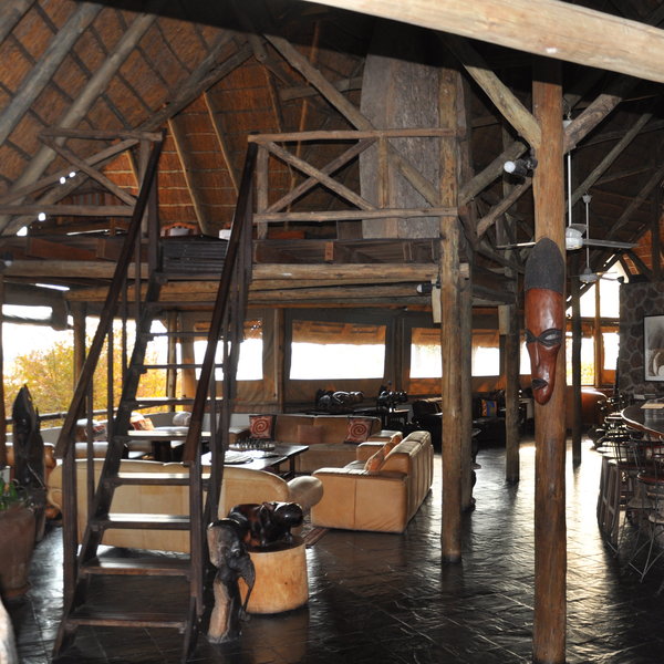 ...in the large, thatched communal area...