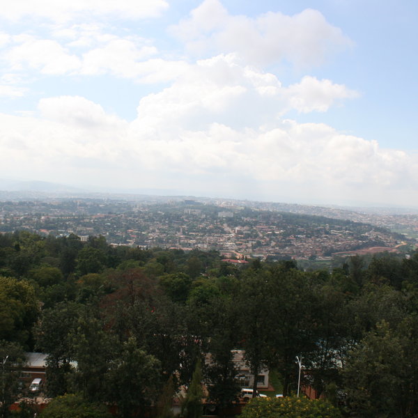 With floor to ceiling windows, each room has beautiful views over Kigali.