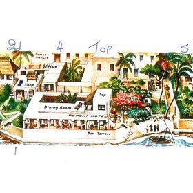 This shows the rooms around the central areas.