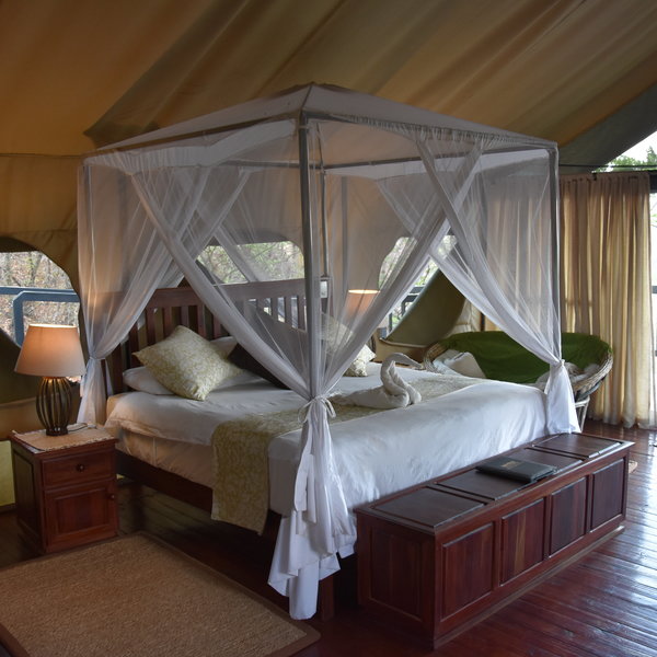 The tented rooms are smaller than the chalets at the main Gorges Lodge...