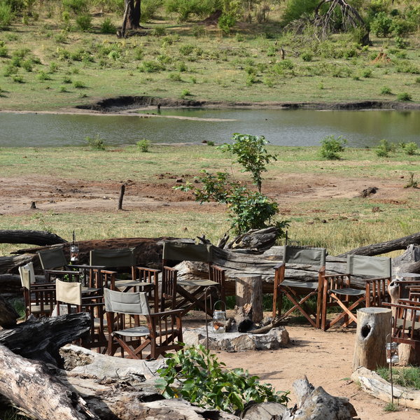 ...which leads to Khulu's firepit and prime waterhole viewing position...