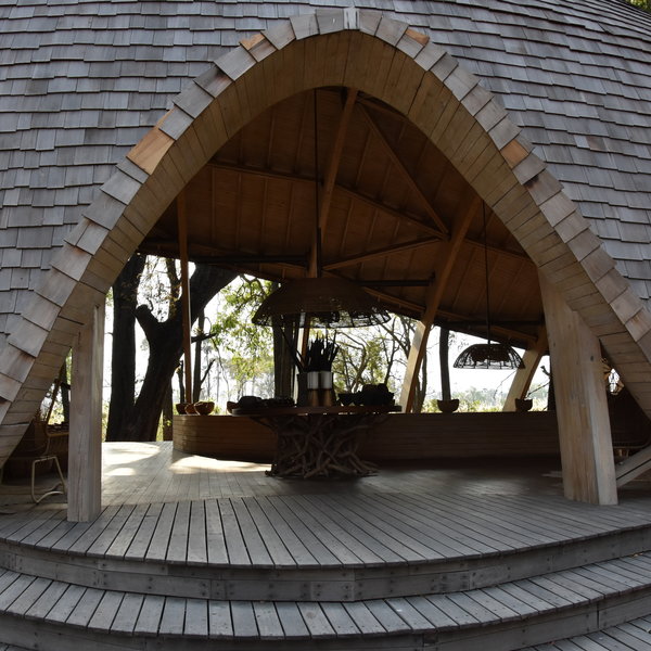 The stylish and newly rebuilt Sandibe lodge...