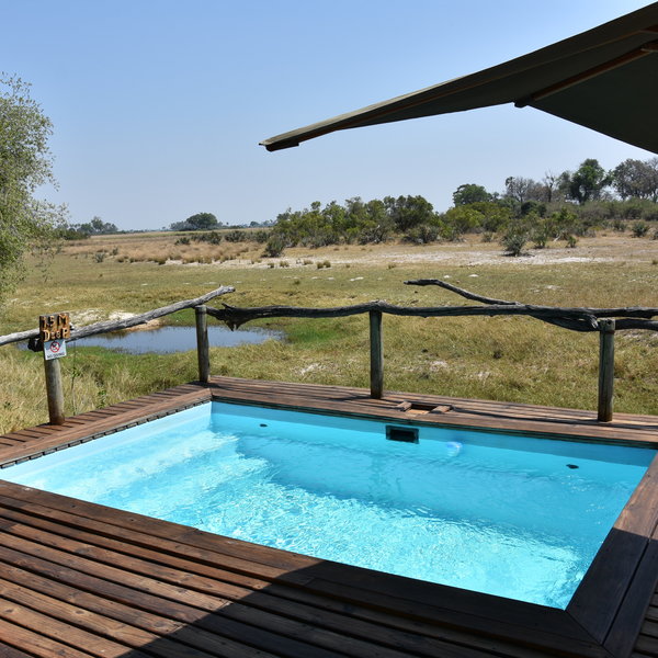 Down a few steps from the main area is a secluded and inviting plunge pool...
