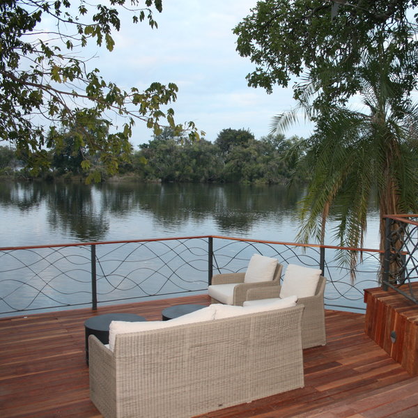 ... or outside, overlooking the Zambezi.