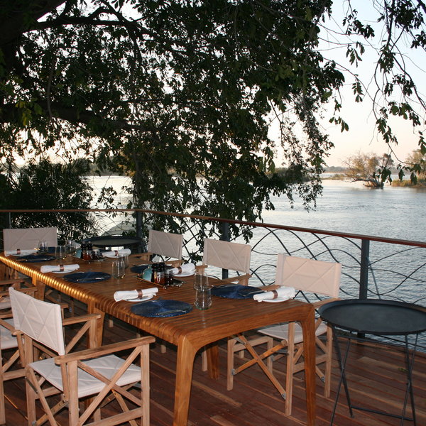 Meals can be served on the deck for those who prefer a river view …