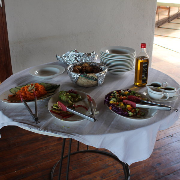 ... with an assortment of colourful salads…