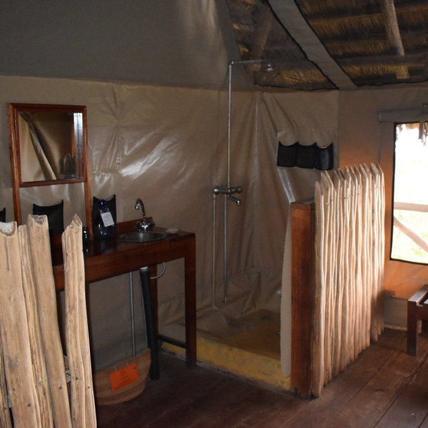 Each tent has a functional en-suite bathroom at the back.