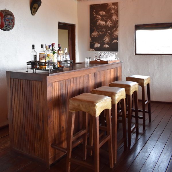 … next to a small bar.