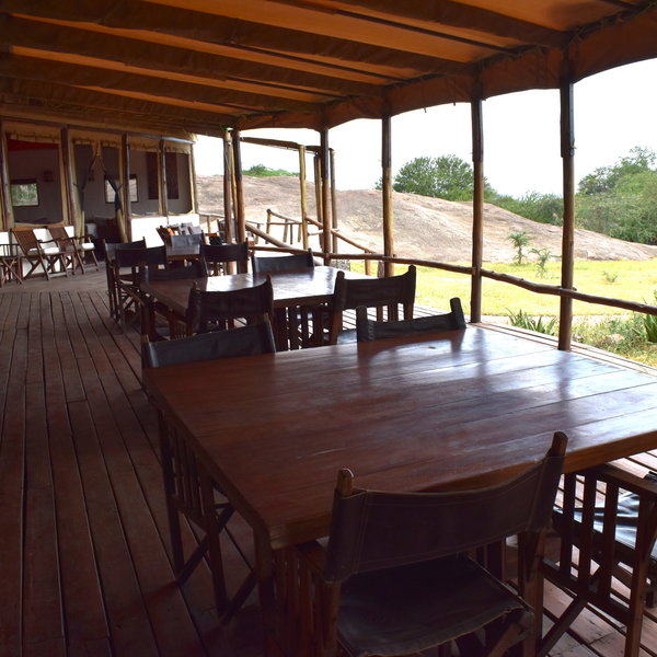Outside, there is also a wooden terrace where you can dine while watching the sunset.