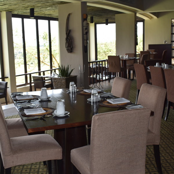 ...and a dining area, where Tanzania and international-style meals are available...