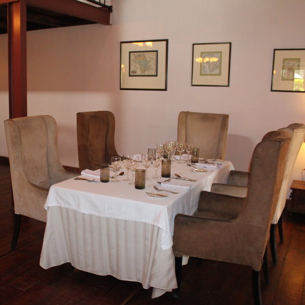 The main lodge dining room is spacious and airy...