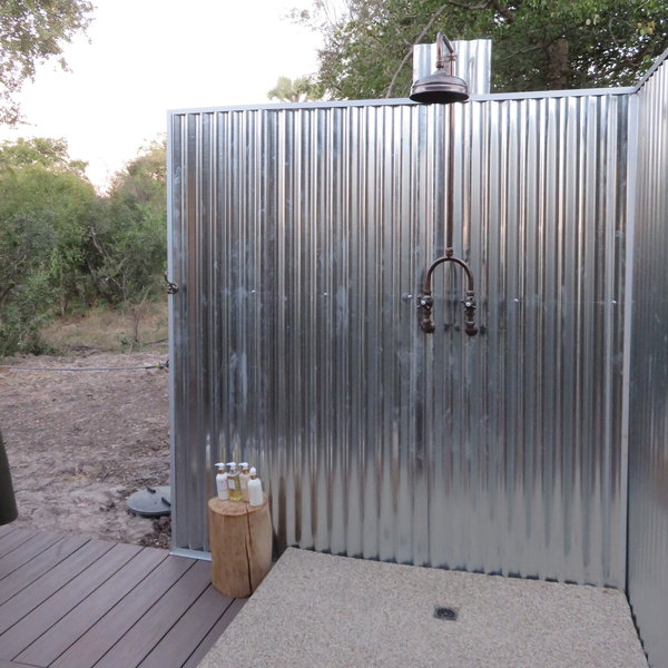 An outside shower is great for the hotter months!