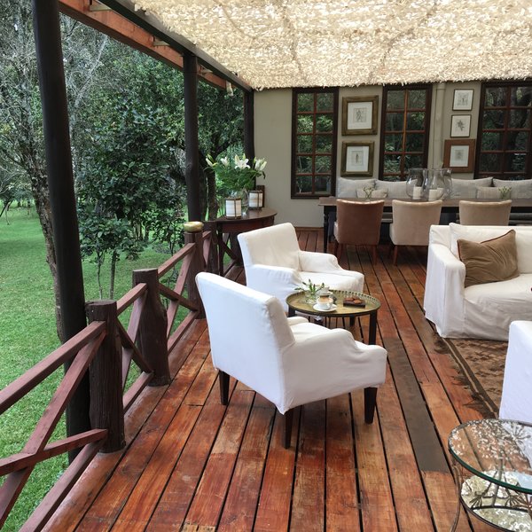 Outside is a large covered veranda....