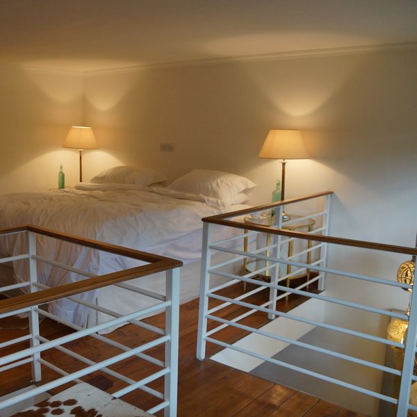 to the bedroom.