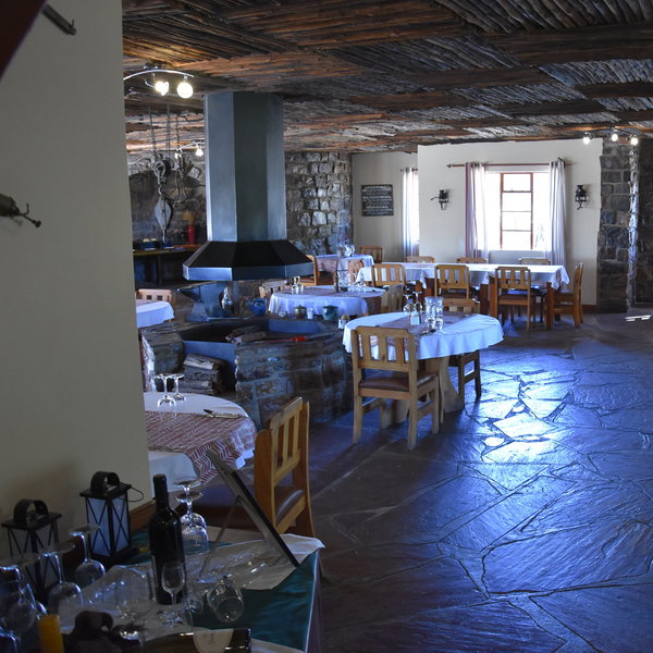 ...a large dining area complete with a fire for the cooler months...