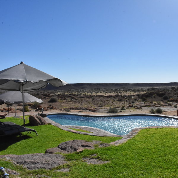 Away from the main area along a winding path is the lodges pool...